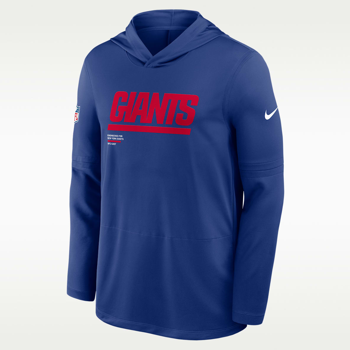 New York Giants Pure Fury Sideline Men's Nike Dri-FIT NFL Long-Sleeve Hooded Top