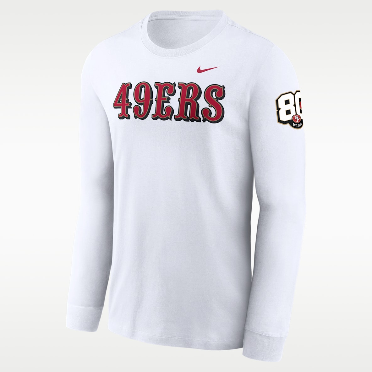 San Francisco 49ers 80th Anniversary Goal Line Stand Men's Nike NFL Long-Sleeve T-Shirt