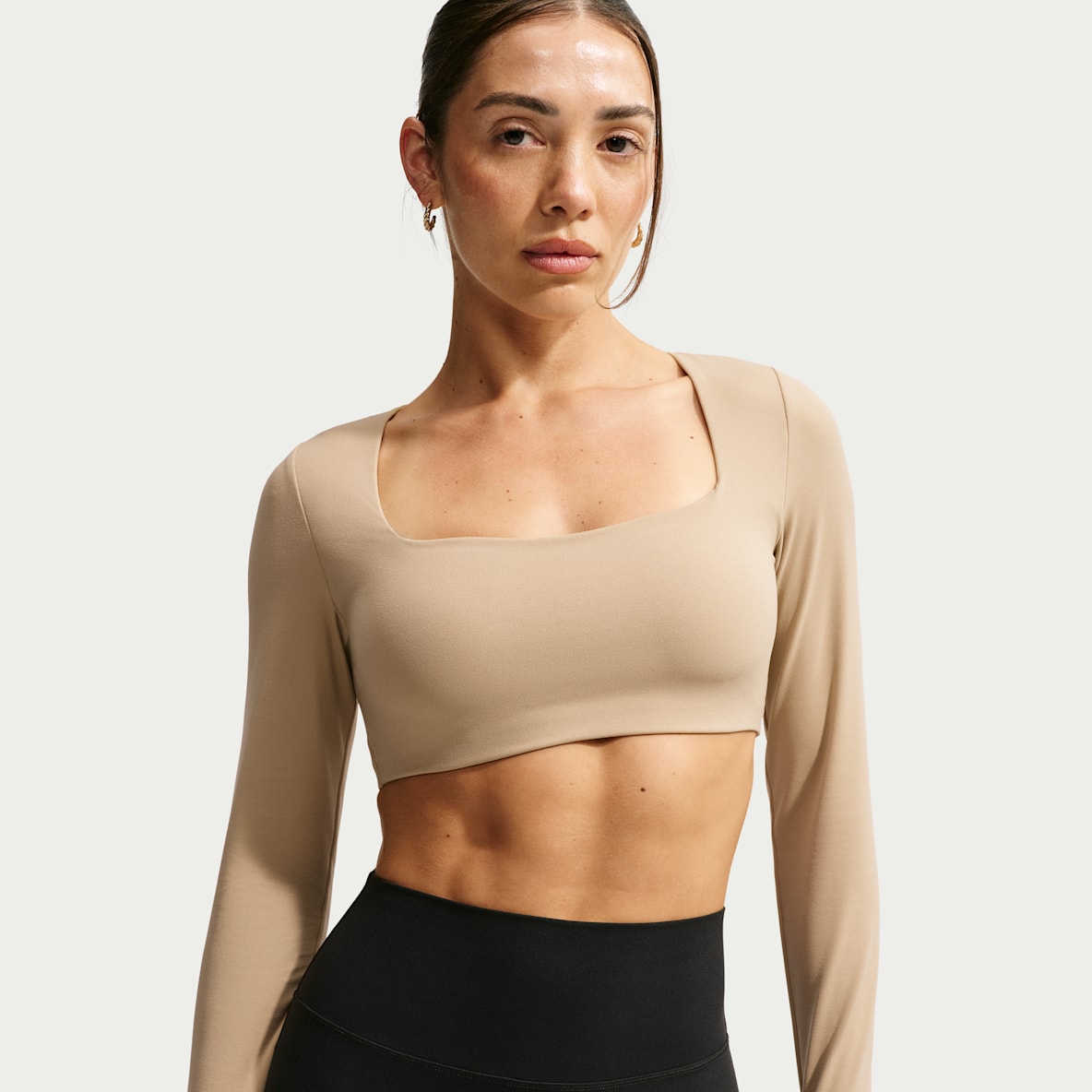 Nike Zenvy Langermet sports-BH med innlegg og lett støtte til dame