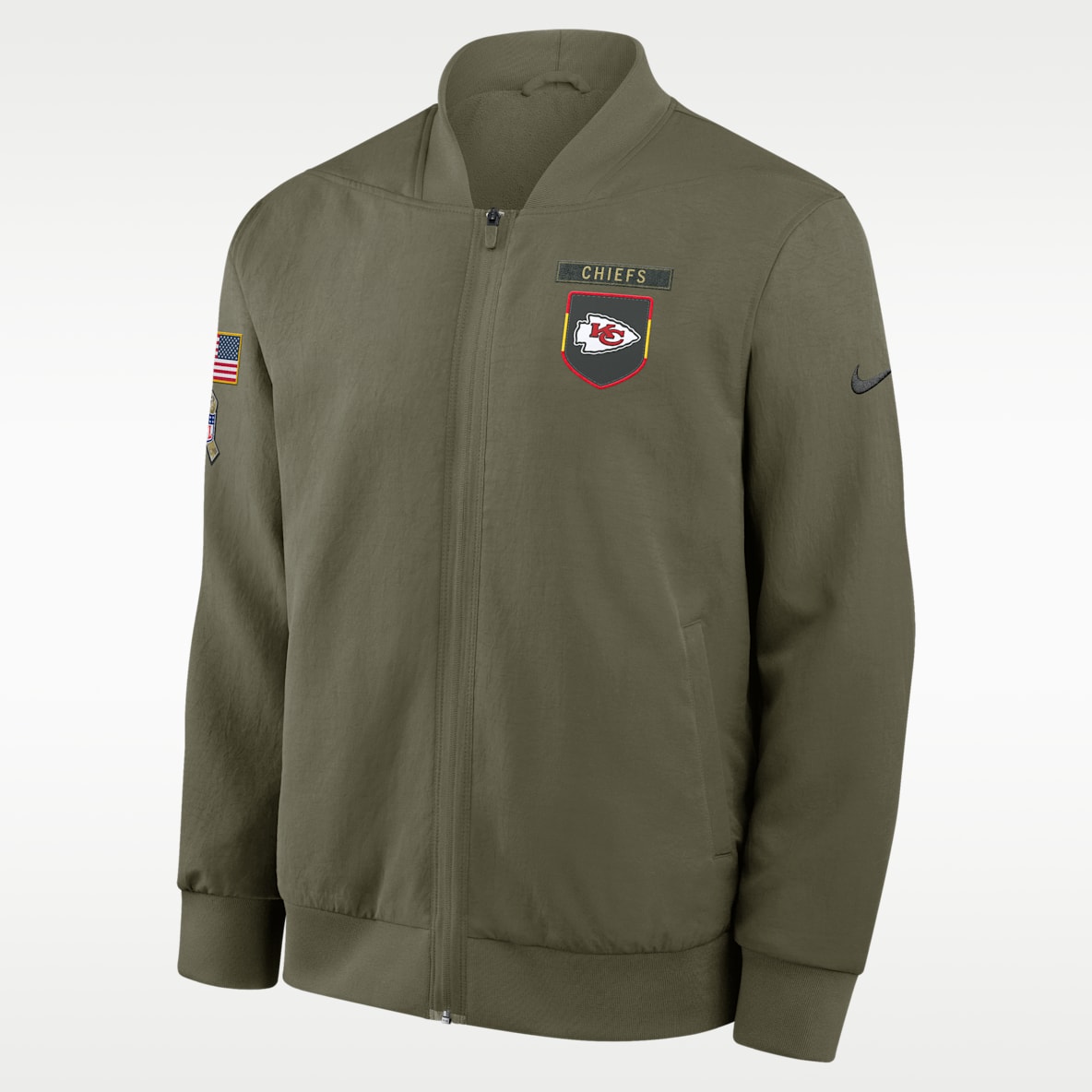Kansas City Chiefs Salute to Service Sideline Men's Nike NFL Full-Zip Bomber Jacket