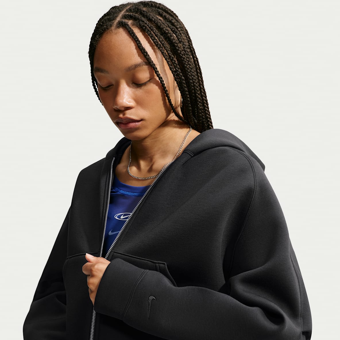 Nike Article Fleece Ekstra stor hettejakke til dame
