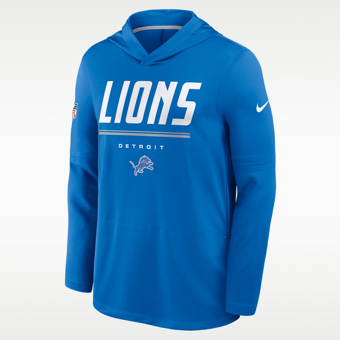 Detroit Lions Sideline Men's Nike Dri-FIT NFL Long-Sleeve Hooded Top