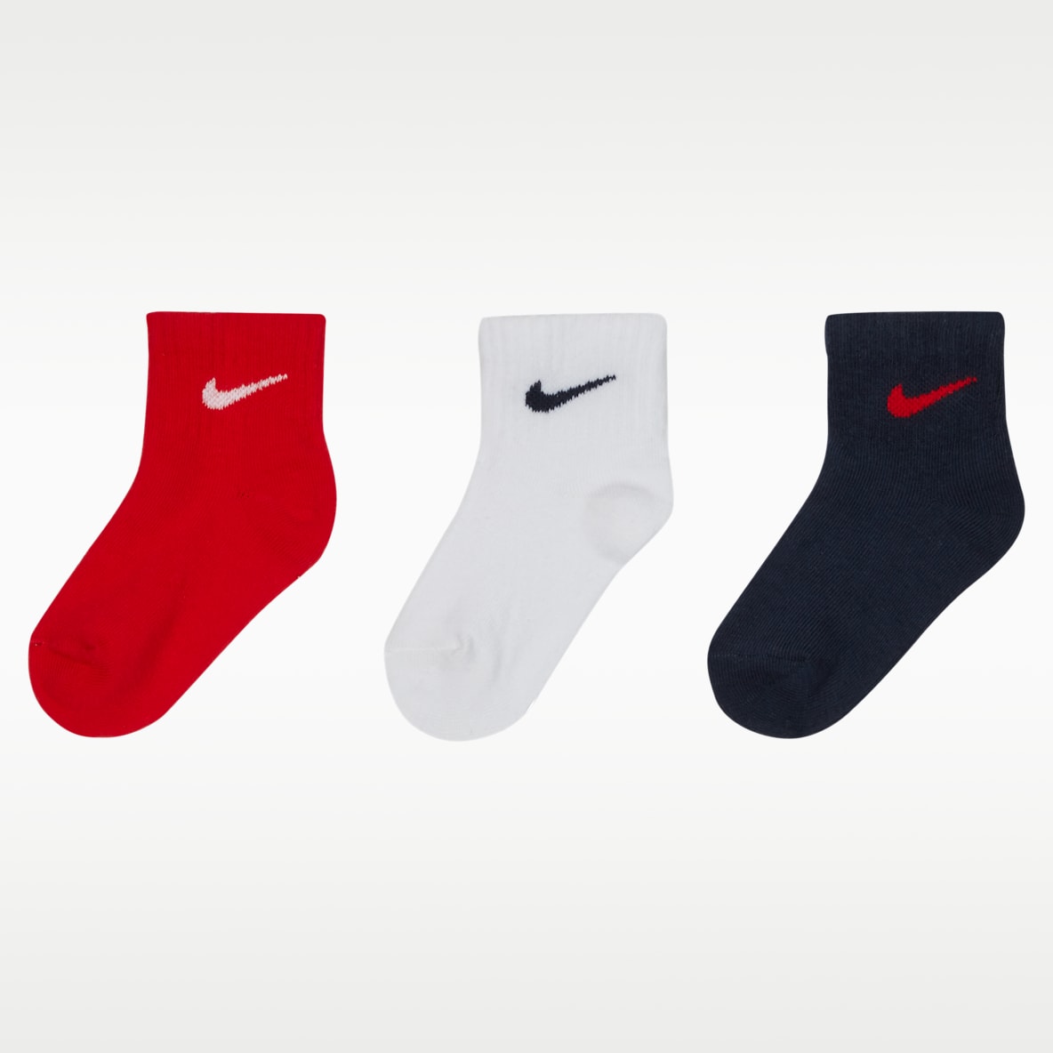 Nike Toddler Swoosh Ankle Gripper Socks (3-Pairs)