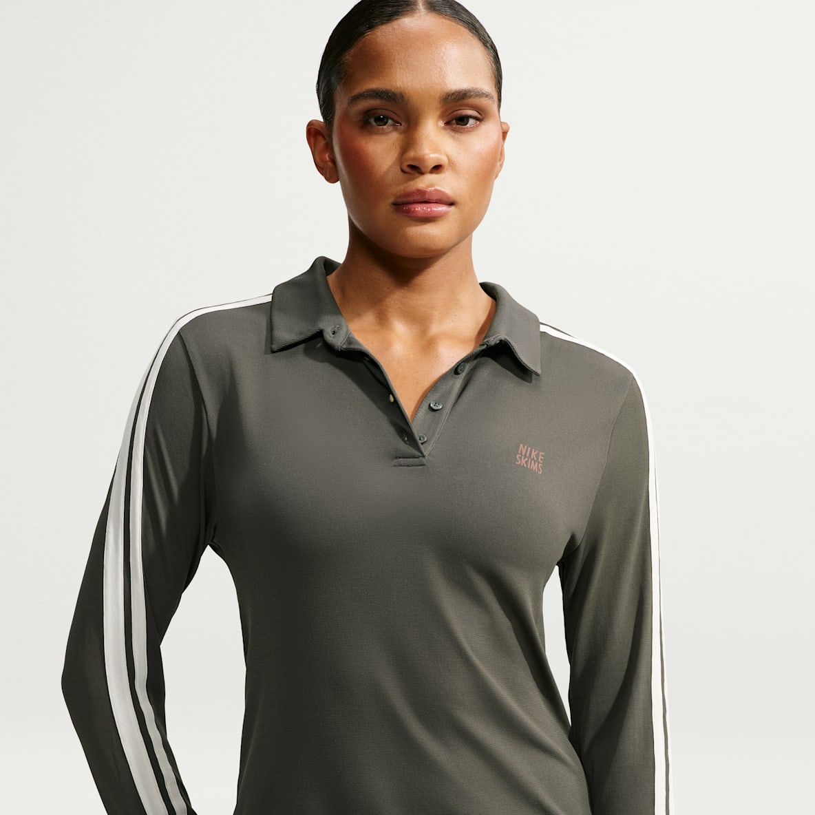 NikeSKIMS Stretch Knit Women's Long-Sleeve Polo Top