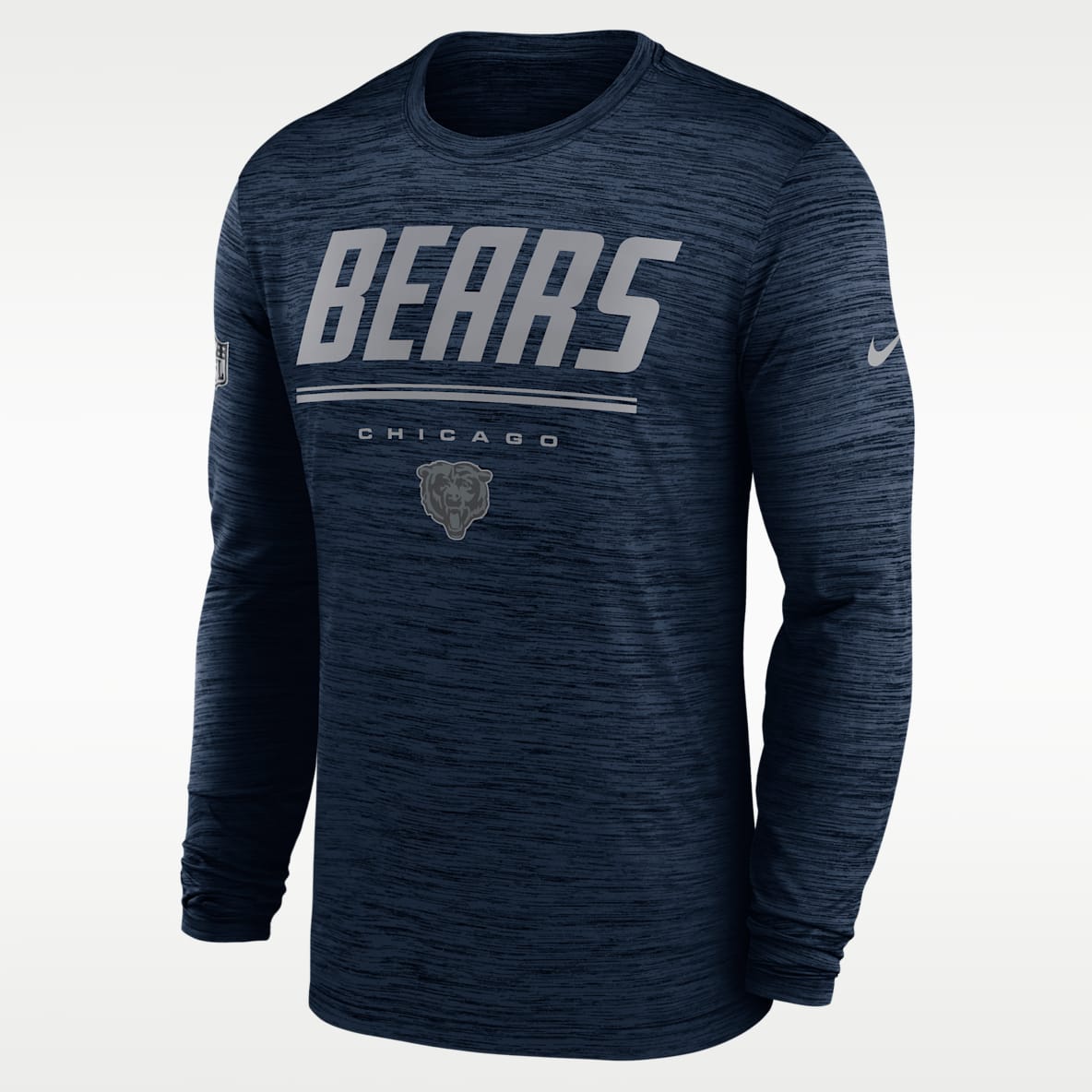 Chicago Bears Sideline Team Issue Velocity Men's Nike Dri-FIT NFL Long-Sleeve T-Shirt