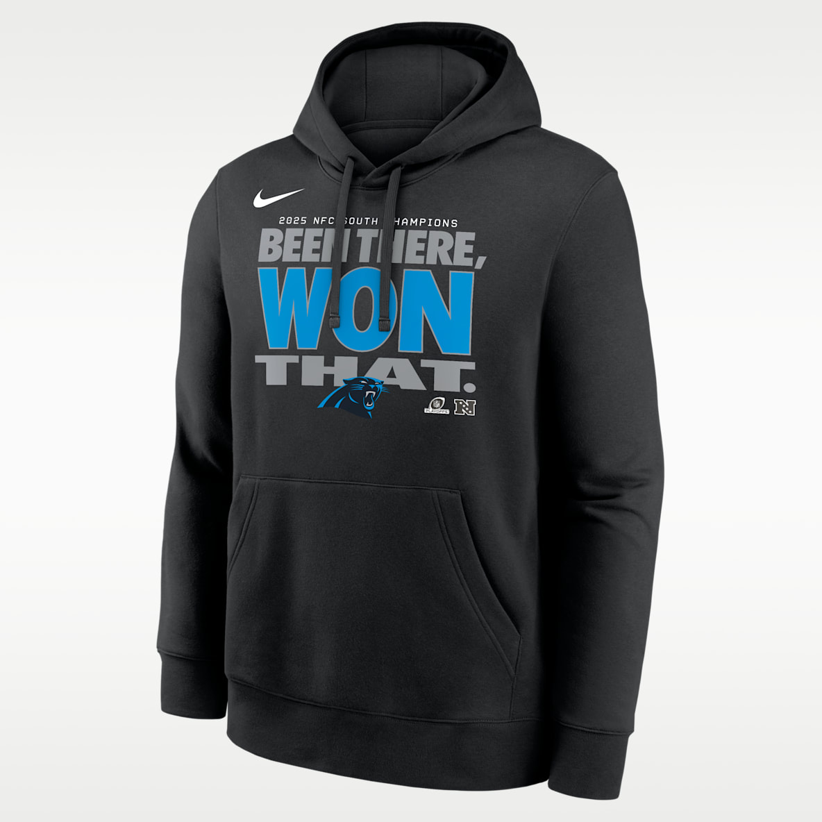 Carolina Panthers 2025 NFC South Champions Trophy Men's Nike NFL Pullover Hoodie