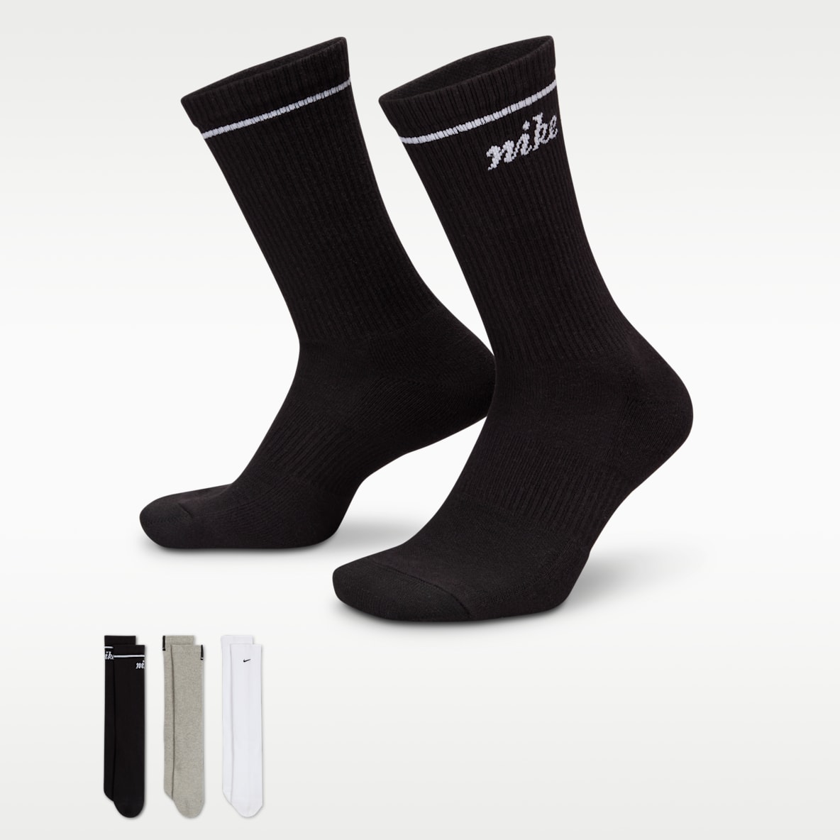 Nike Everyday Plus Cushioned Crew Socks (3 Pairs)
