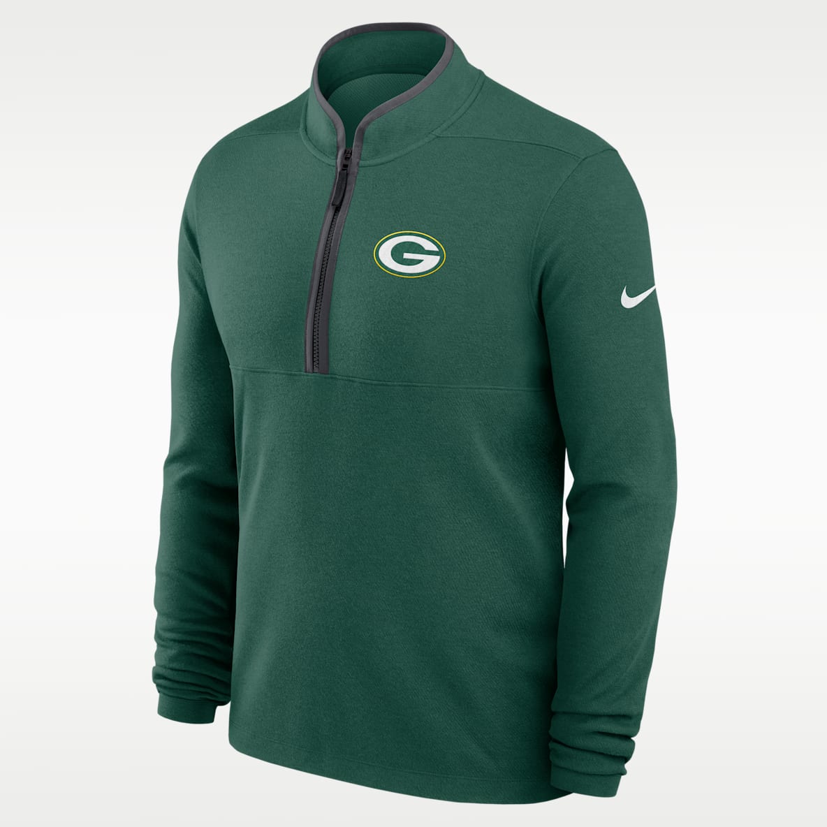 Green Bay Packers Logo Victory Men's Nike Dri-FIT NFL 1/2-Zip Long-Sleeve Top