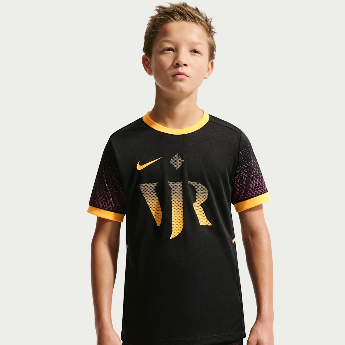 Vini Jr. Academy Big Kids' Nike Dri-FIT Short-Sleeve Soccer Top