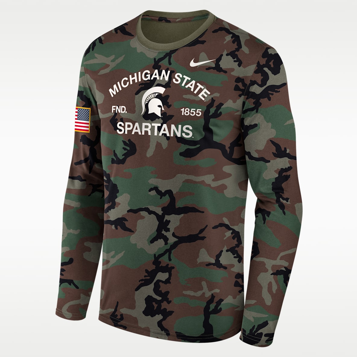 Michigan State 2025 Military Appreciation Legend Men's Nike Dri-FIT College Long-Sleeve T-Shirt