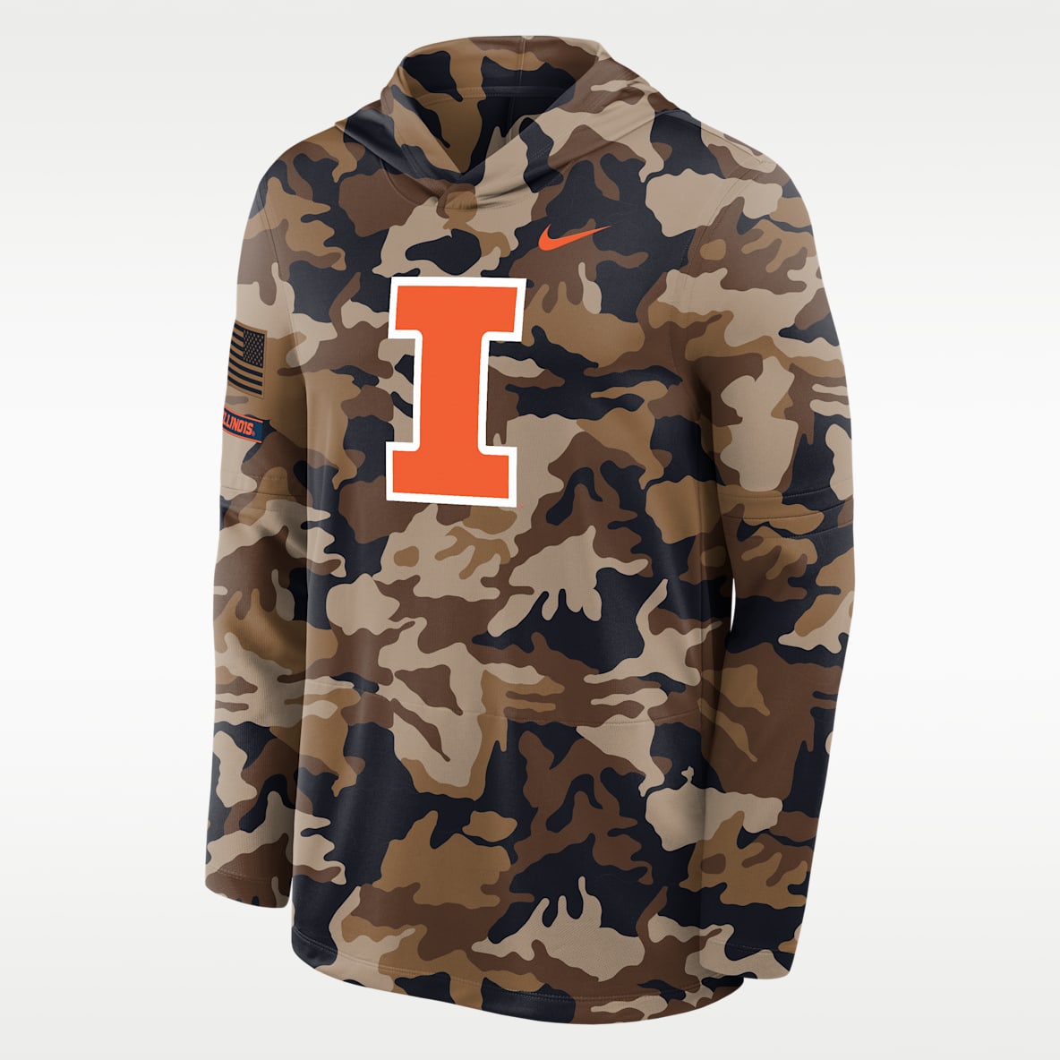 Illinois 2026 Military Appreciation Men's Nike Dri-FIT College Long-Sleeve Hooded Top