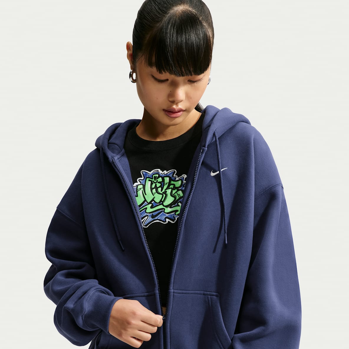 Nike Studio Fleece Medium Weight Women's Oversized Full-Zip Hoodie