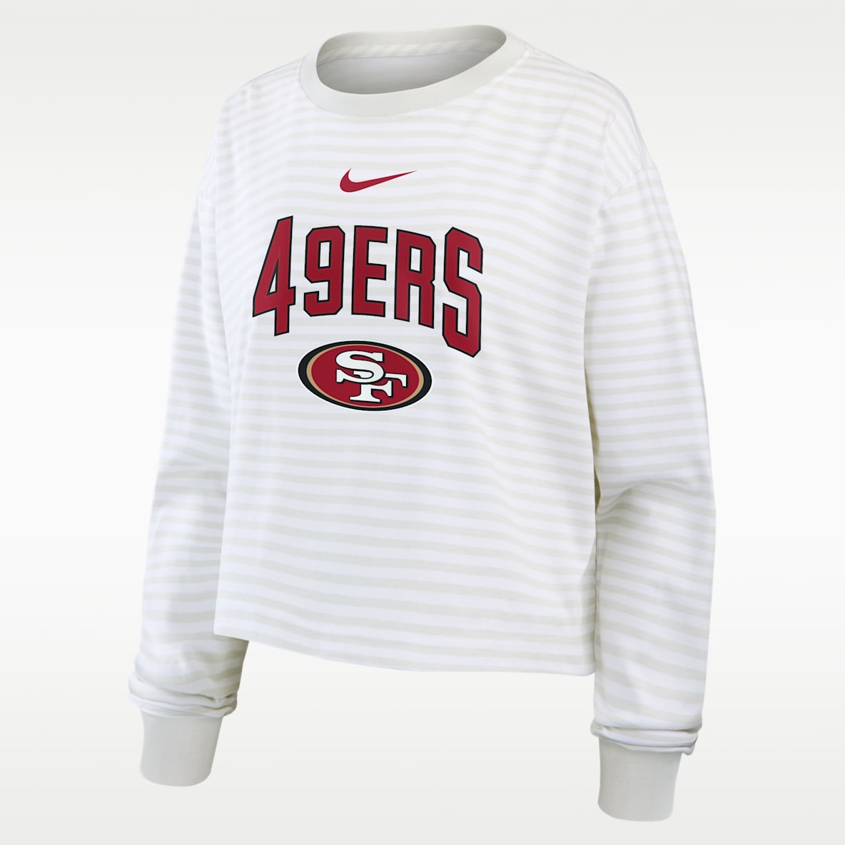 San Francisco 49ers Primetime Playera de manga larga cropped Nike para mujer