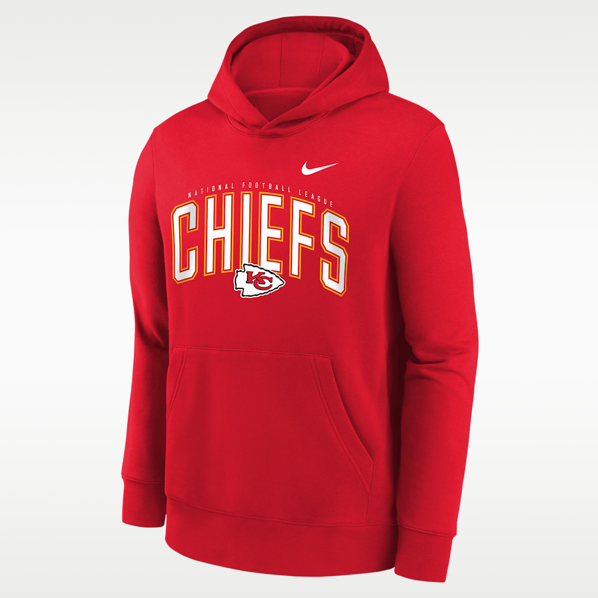 Kansas City Chiefs Essentials Club Logo Arch Big Kids' Nike NFL Pullover Crew