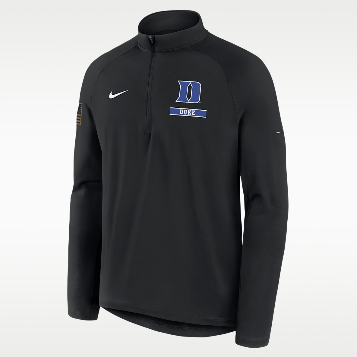 Duke 2026 Military Appreciation Stride Playera de manga larga universitaria Nike Dri-FIT de medio cierre para hombre