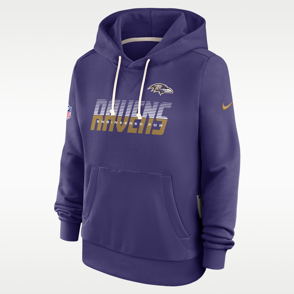 Baltimore Ravens Sideline Standard Issue Sudadera con gorro sin cierre Nike Dri-FIT de la NFL para mujer
