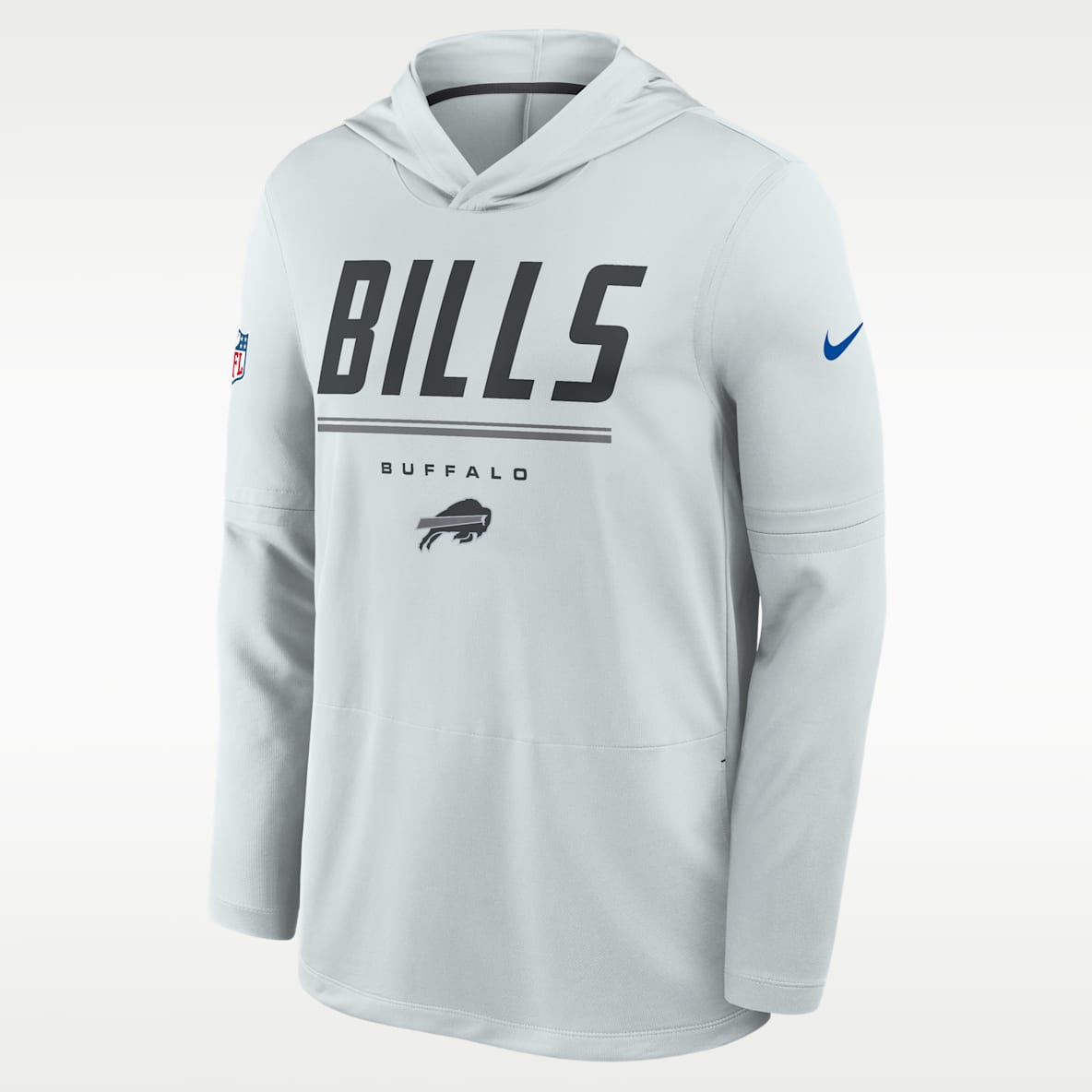 Buffalo Bills Sideline Playera de manga larga Nike Dri-FIT de la NFL con gorro para hombre
