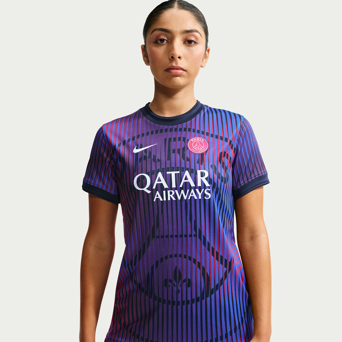 Paris Saint-Germain Deplasman Nike Dri-FIT Maç Öncesi Kadın Futbol Üstü