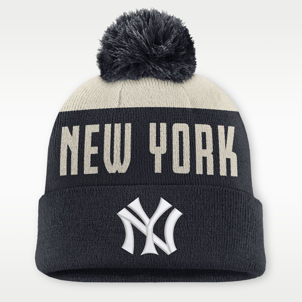New York Yankees Cooperstown Peak Gorro con dobladillo y pompón Nike de la MLB para hombre