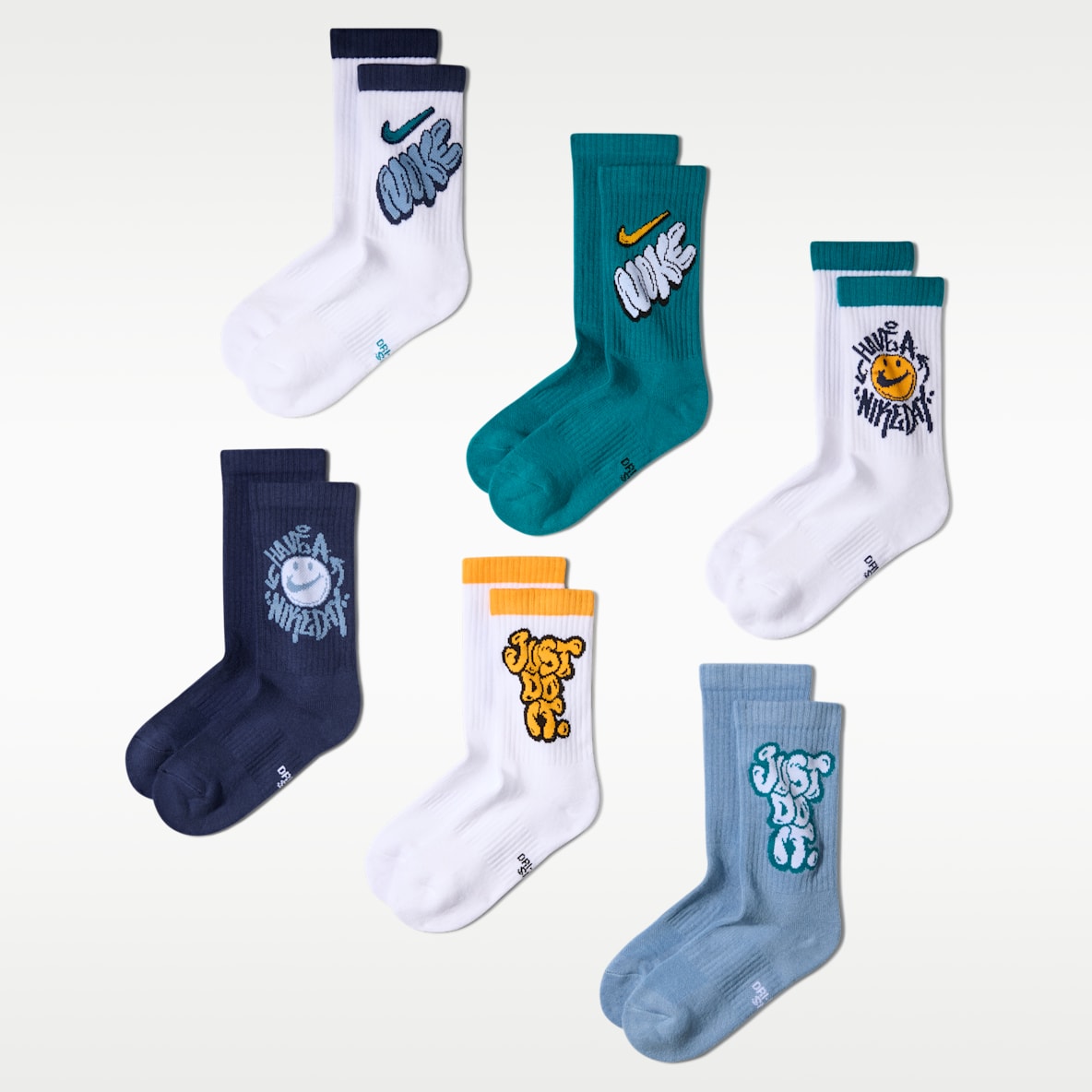 Nike Everyday Cushioned Big Kids' Crew Socks (6 Pairs)