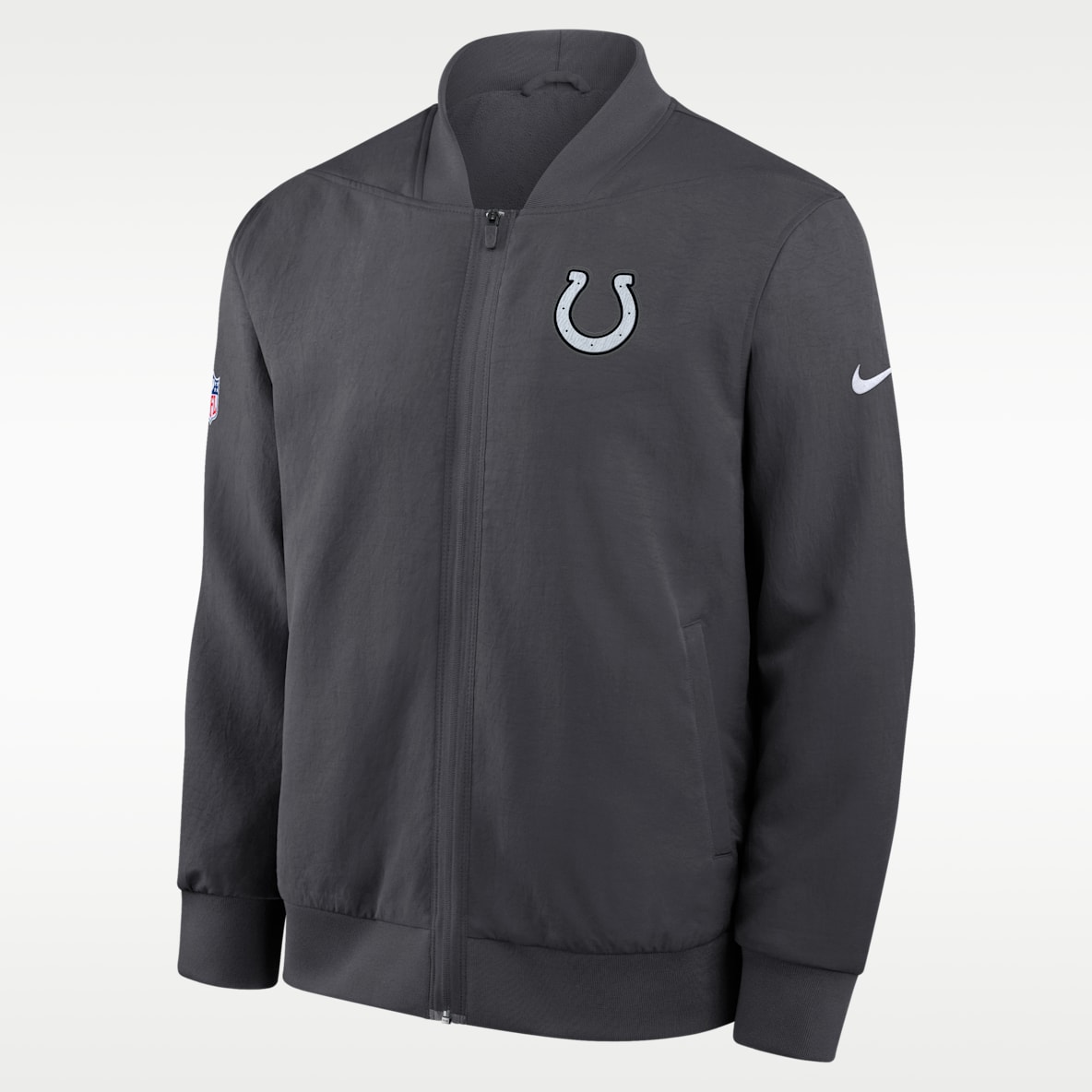 Indianapolis Colts Rivalries Collection Sideline Chamarra bomber Nike de la NFL de cierre completo para hombre
