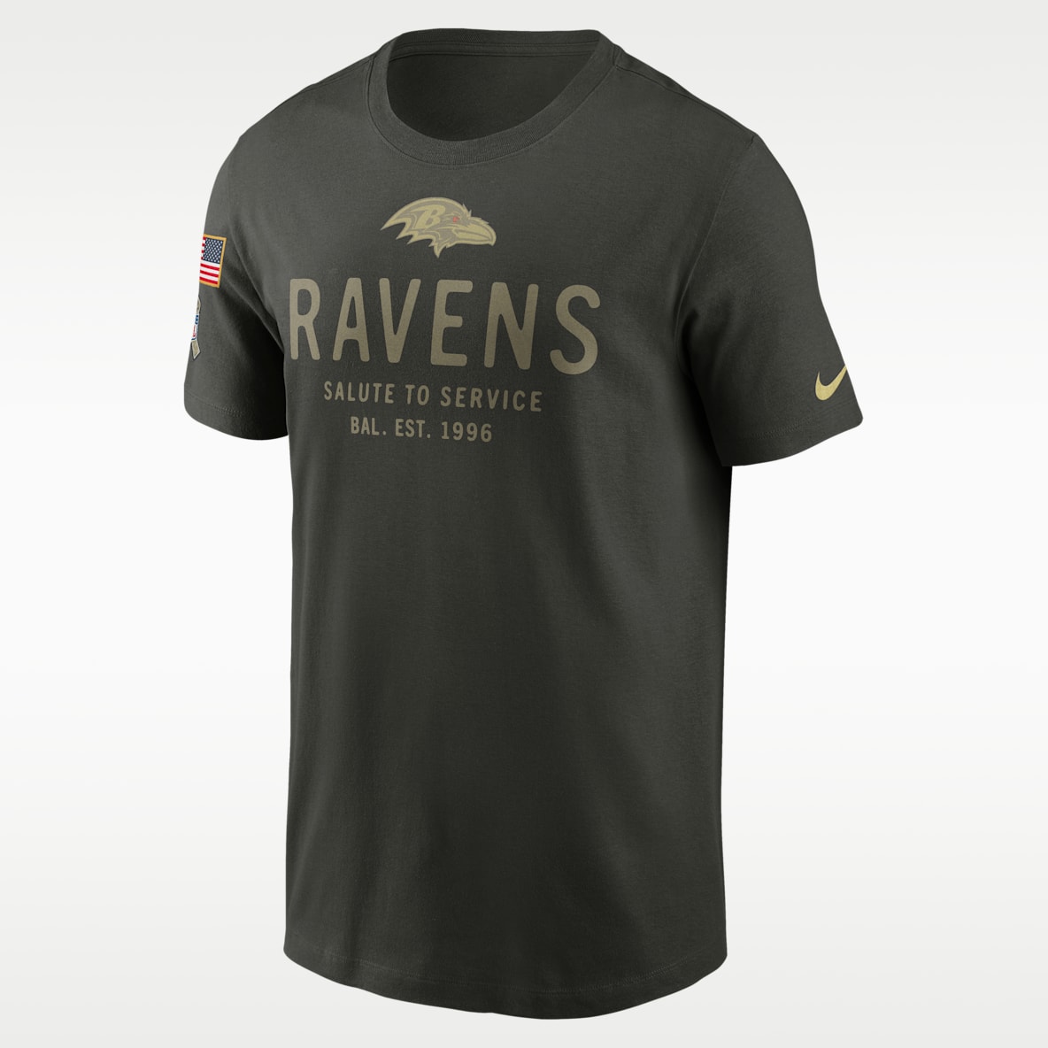 Baltimore Ravens Salute to Service Sideline Primary Edge Men's Nike Dri-FIT NFL T-Shirt