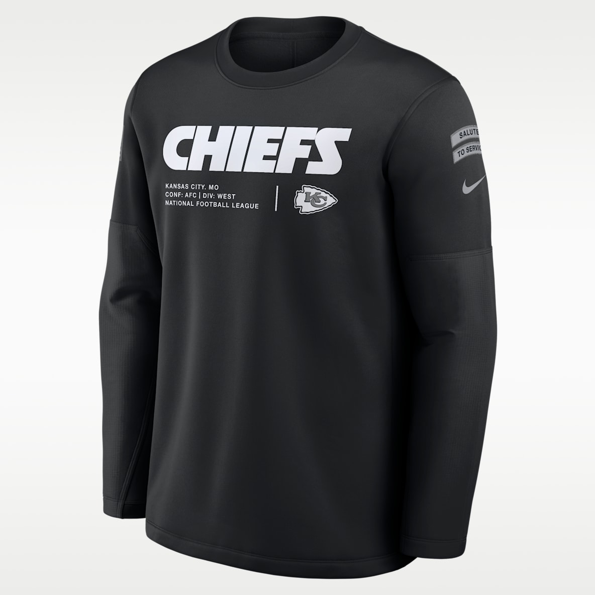 Kansas City Chiefs Salute to Service Sideline Coaches Men's Nike NFL Pullover Crew