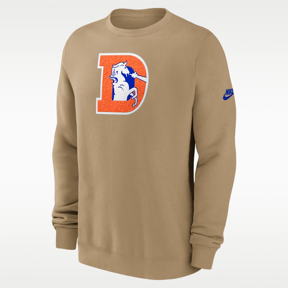 Denver Broncos Swing Pass Rewind Club Sudadera de cuello redondo sin cierre Nike de la NFL para hombre