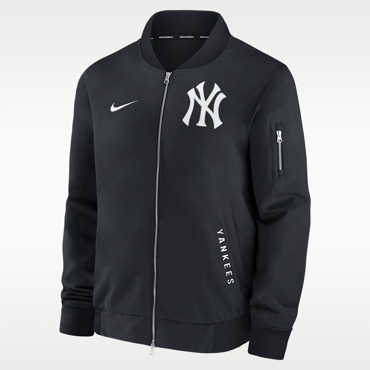 New York Yankees Authentic Collection Dugout Chamarra bomber Nike de la MLB de cierre completo para hombre