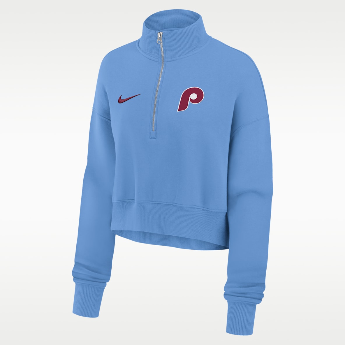 Philadelphia Phillies Phoenix Women's Nike MLB Cropped 1/4-Zip Crew