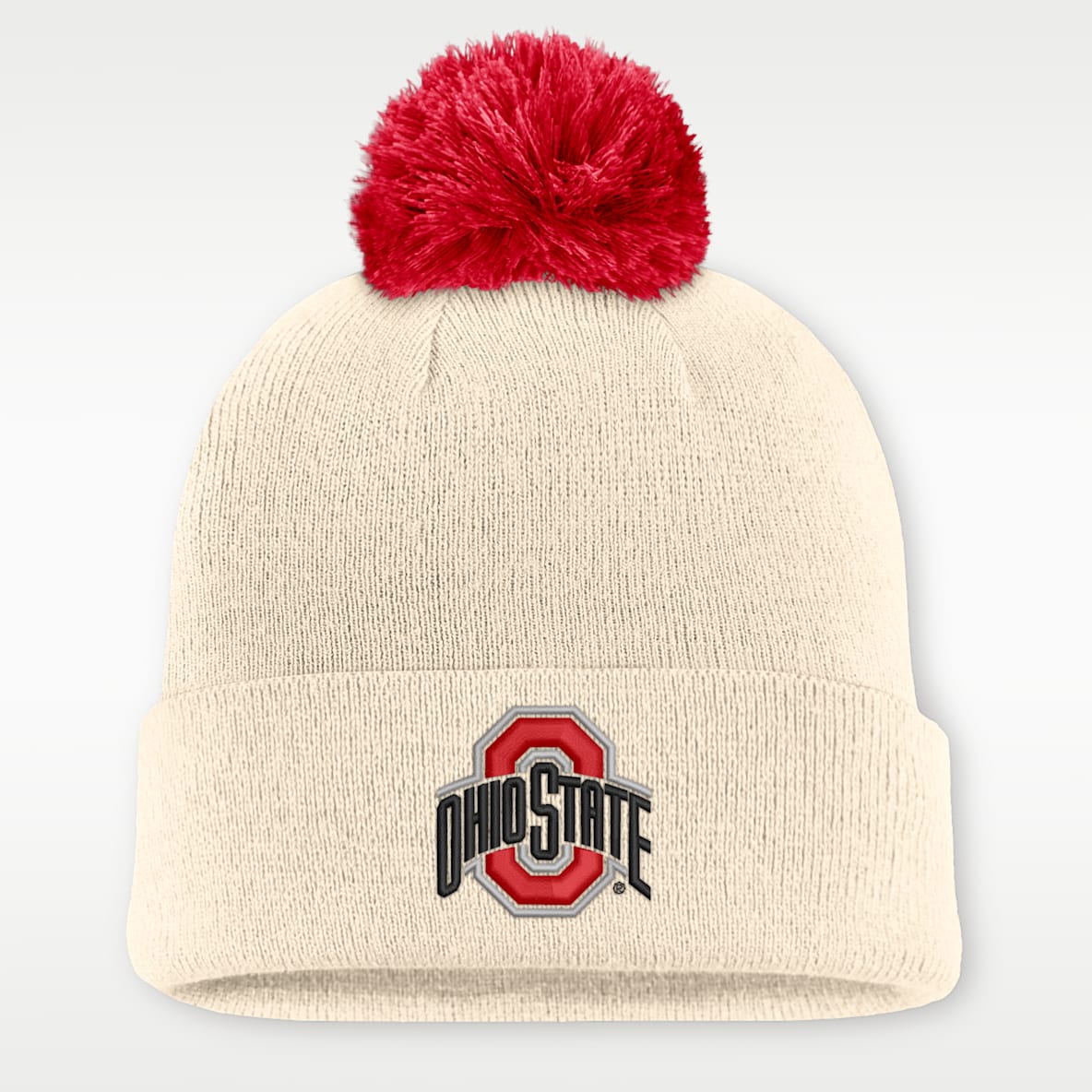 Ohio State Campus Prep Script Men's Nike College Cuffed Pom Beanie