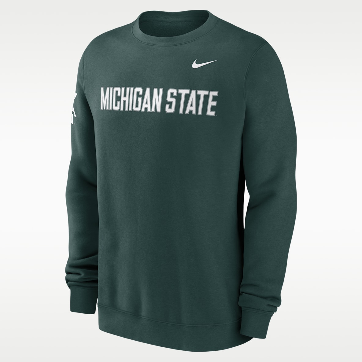 Michigan State Sideline Club Sudadera de cuello redondo sin cierre universitaria Nike para hombre