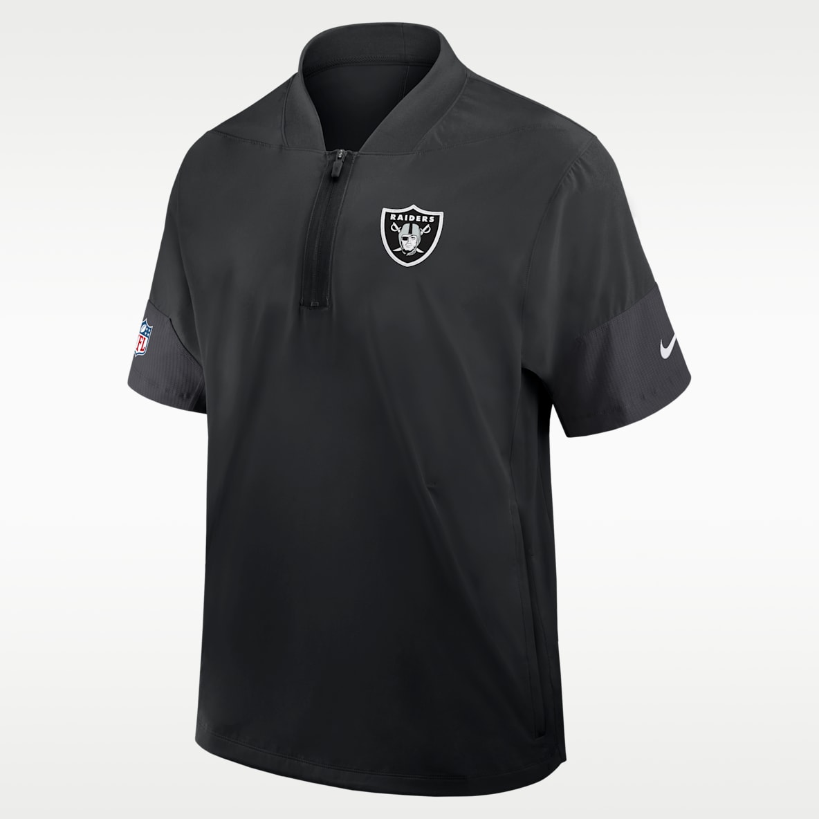 Las Vegas Raiders Sideline Coach Men's Nike NFL 1/2-Zip Short-Sleeve Jacket