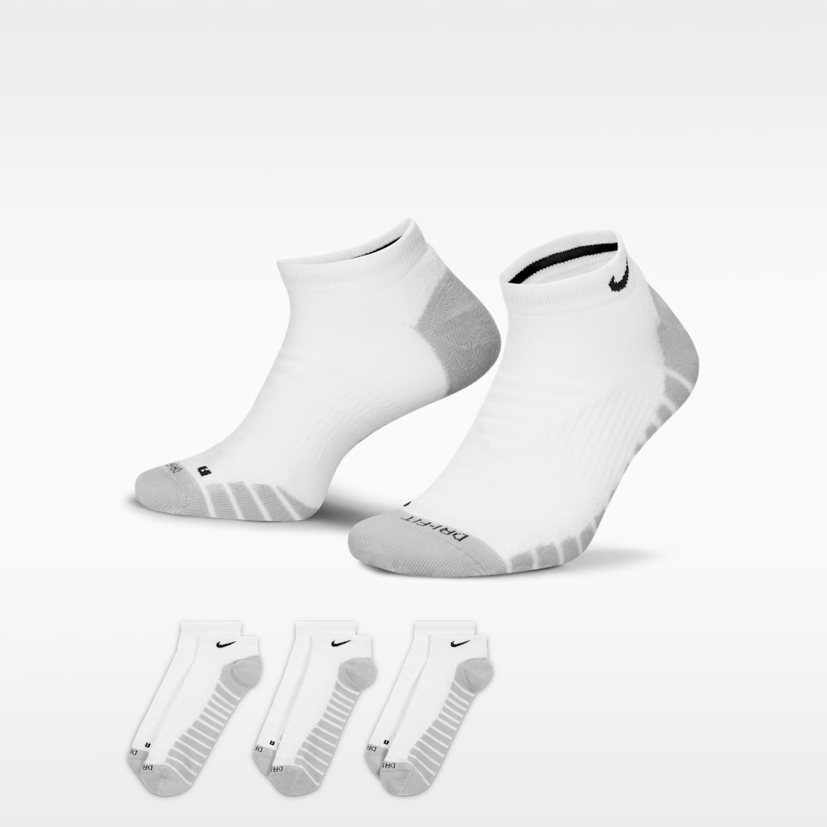 Nike Everyday Max Cushioned Calcetines invisibles de entrenamiento (3 pares)