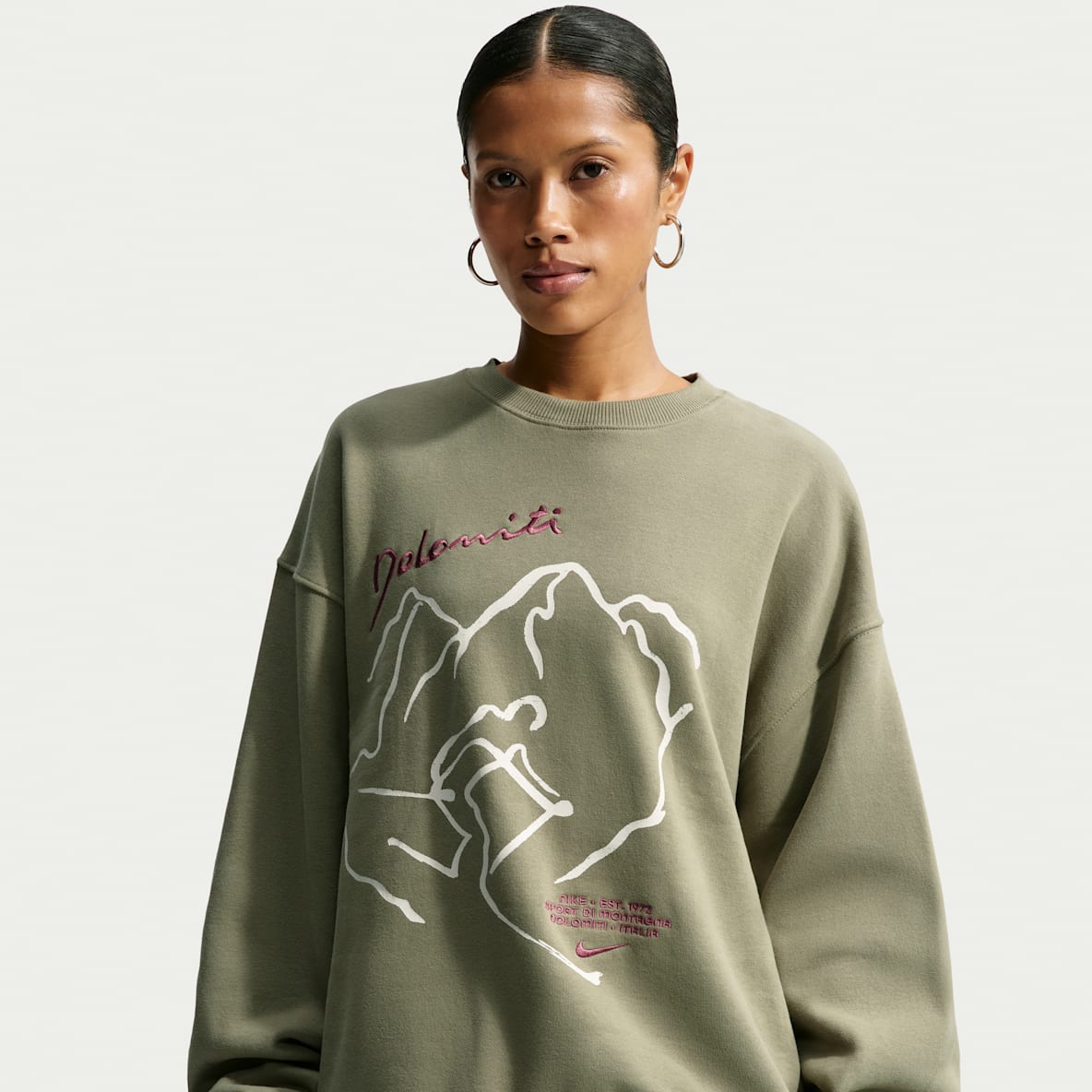 Středně těžká flísová mikina Nike Studio  Dámská oversize mikina