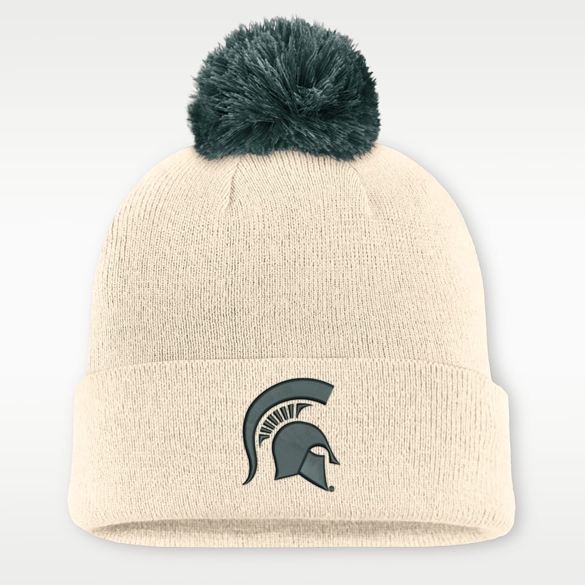 Michigan State Campus Prep Script Men's Nike College Cuffed Pom Beanie