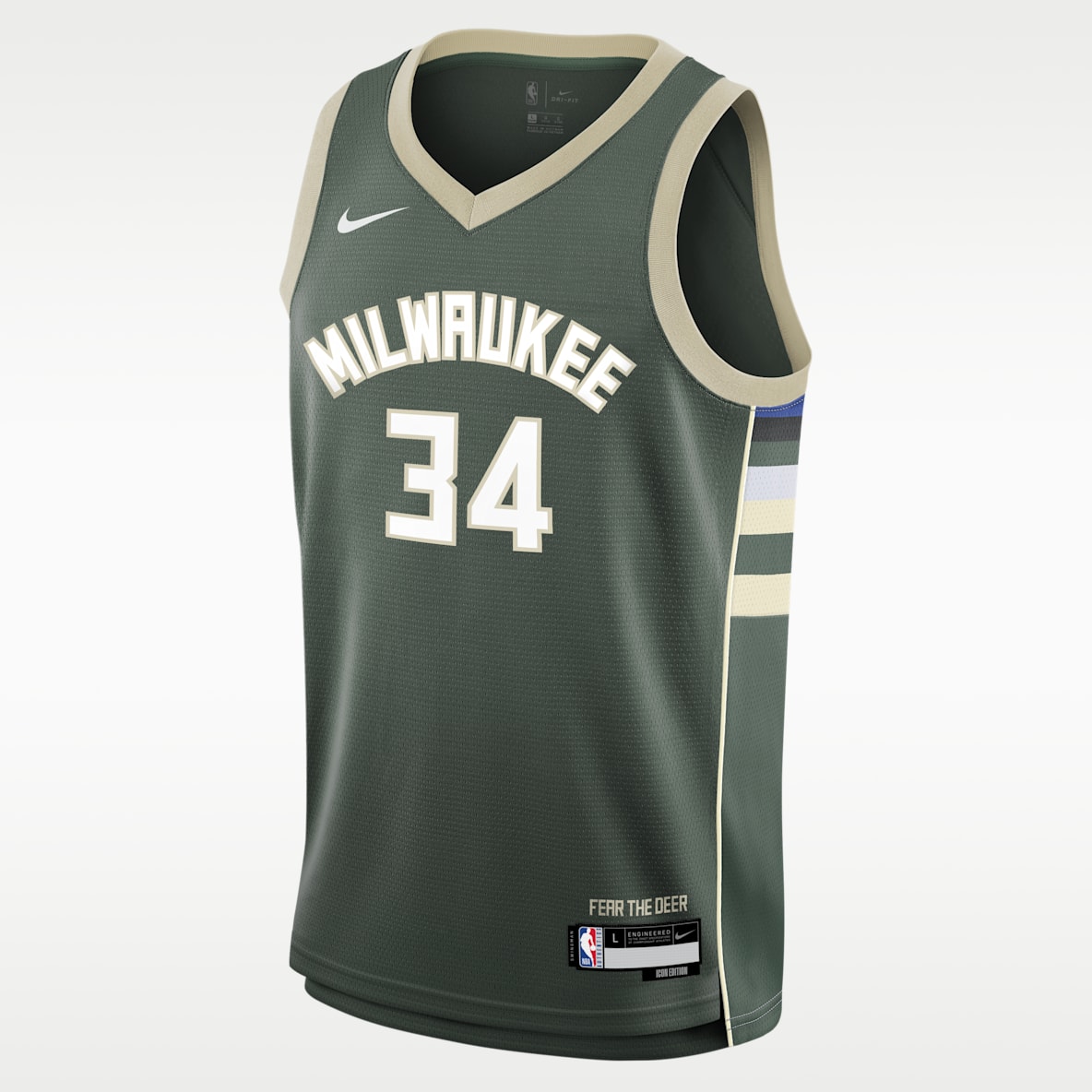 Giannis Antetokounmpo Milwaukee Bucks 2023/24 Icon Edition Big Kids' Nike NBA Swingman Jersey
