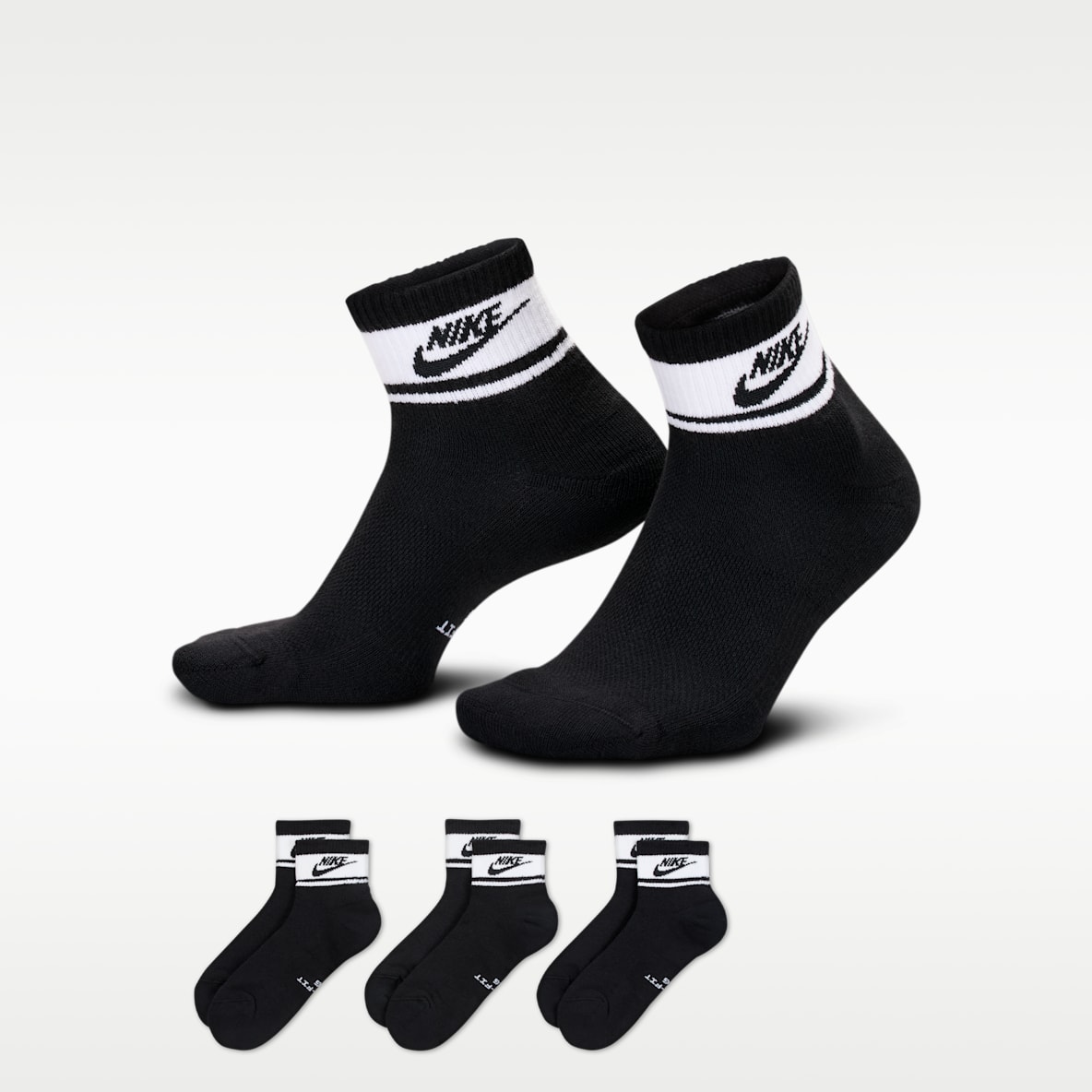 Nike Everyday Elevated Ankle Socks (3 Pairs)
