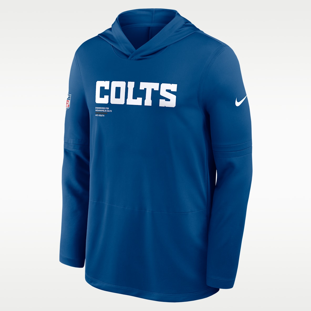 Indianapolis Colts Pure Fury Sideline Men's Nike Dri-FIT NFL Long-Sleeve Hooded Top
