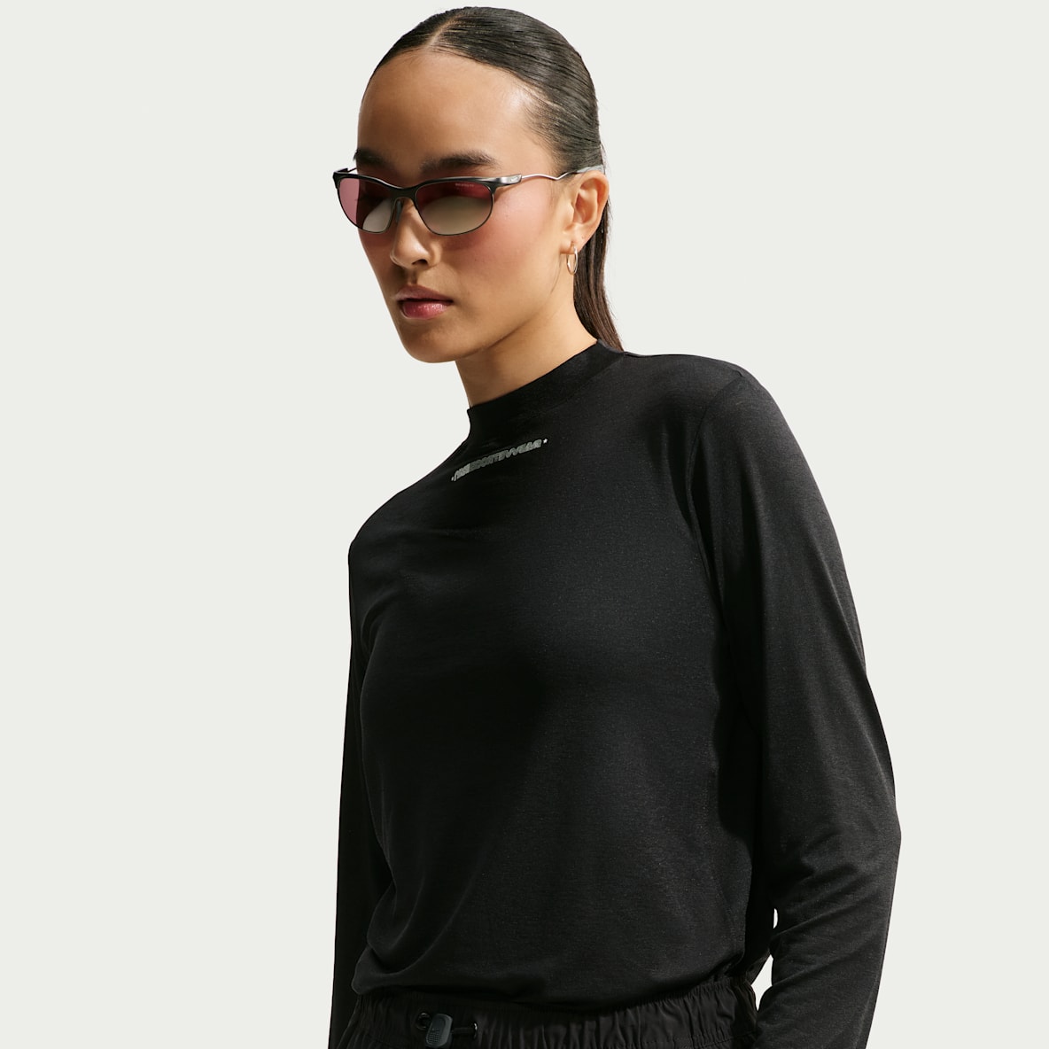 Nike Sportswear Women's Loose Sheer Slub Mesh Long-Sleeve Top