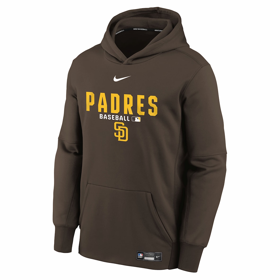 San Diego Padres Authentic Collection Big Kids' Nike Therma-FIT MLB Pullover Hoodie