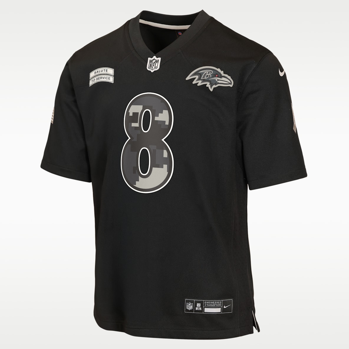Lamar Jackson Baltimore Ravens Salute to Service Big Kids' Nike NFL Game Jersey