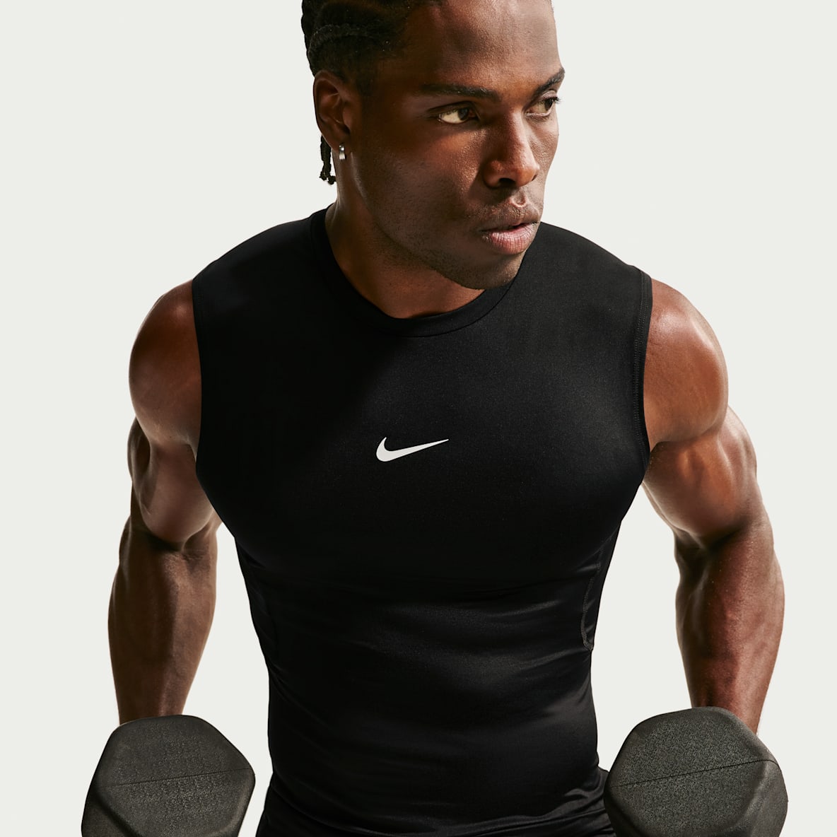 Nike Pro Ανδρική εφαρμοστή αμάνικη μπλούζα fitness Dri-FIT