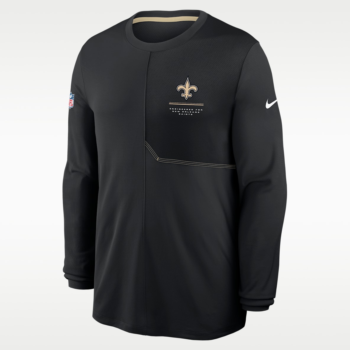 New Orleans Saints Sideline Coach Playera de manga larga Nike Dri-FIT de la NFL para hombre