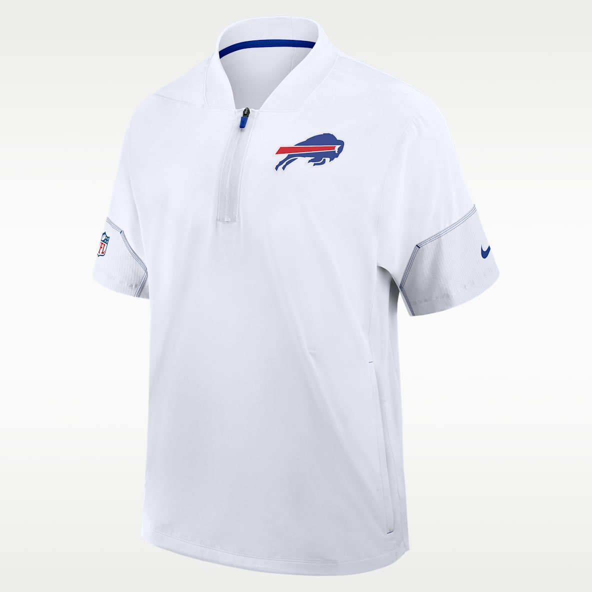 Buffalo Bills Sideline Coach Men's Nike NFL 1/2-Zip Short-Sleeve Hooded Jacket