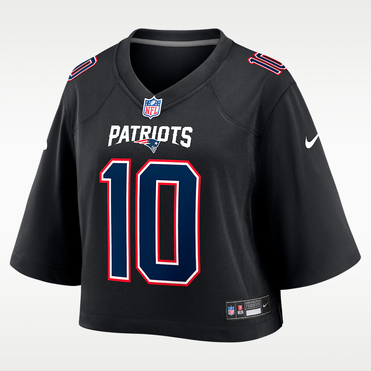 Drake Maye New England Patriots Women's Nike NFL Cropped Tundra Game Jersey