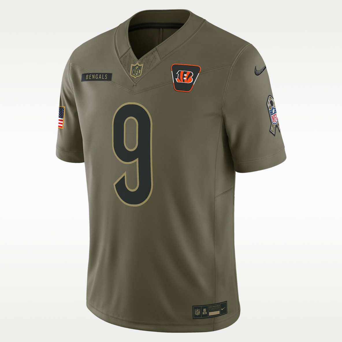Joe Burrow Cincinnati Bengals Salute to Service Men's Nike Dri-FIT NFL Limited Jersey