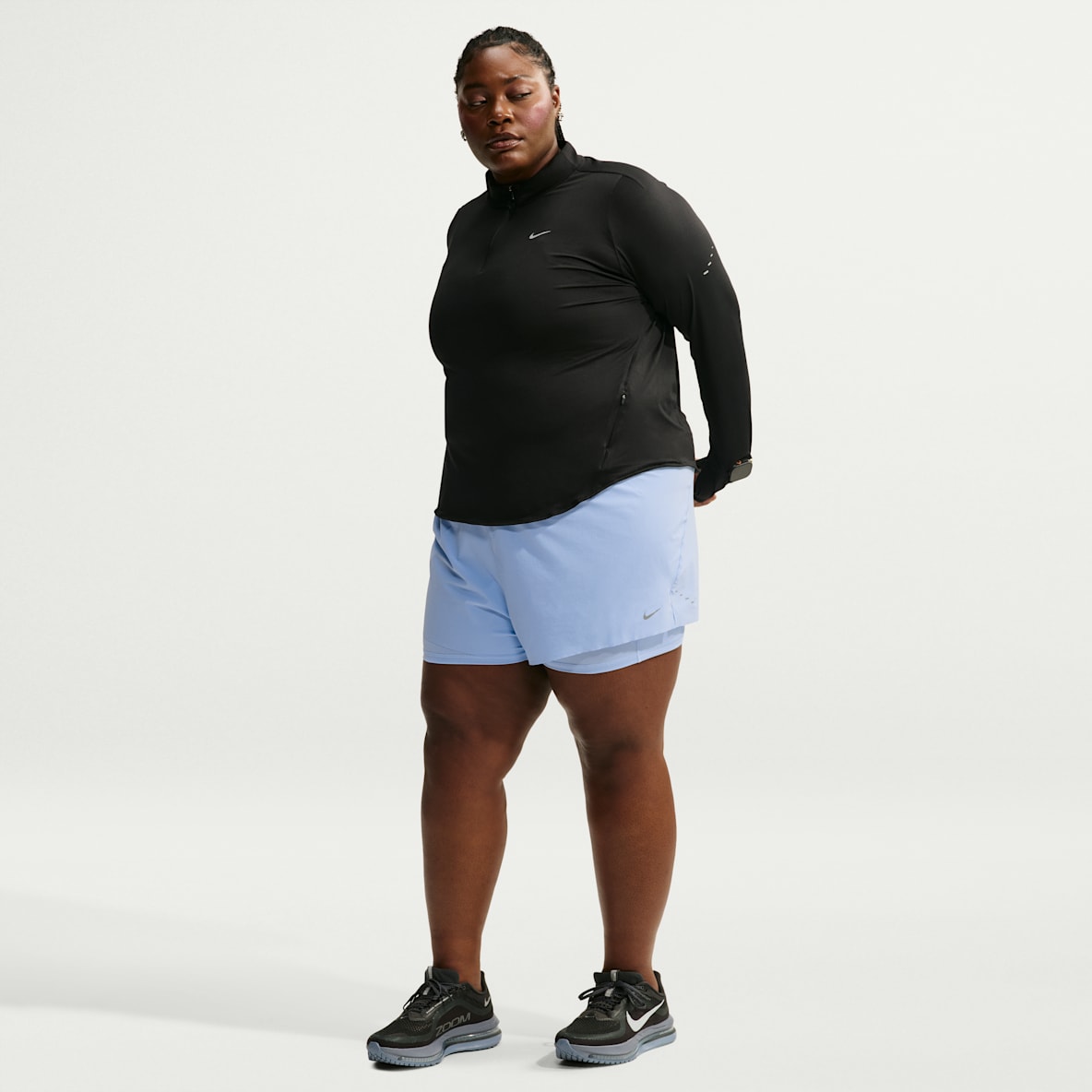 Nike Swift Women's Dri-FIT Mid-Rise 2-in-1 Running Shorts (Plus Size)