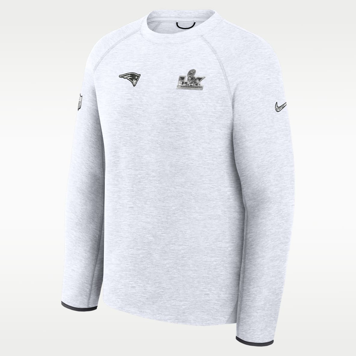New England Patriots Super Bowl LX Opening Night Tech Fleece Men's Nike NFL Pullover Crew