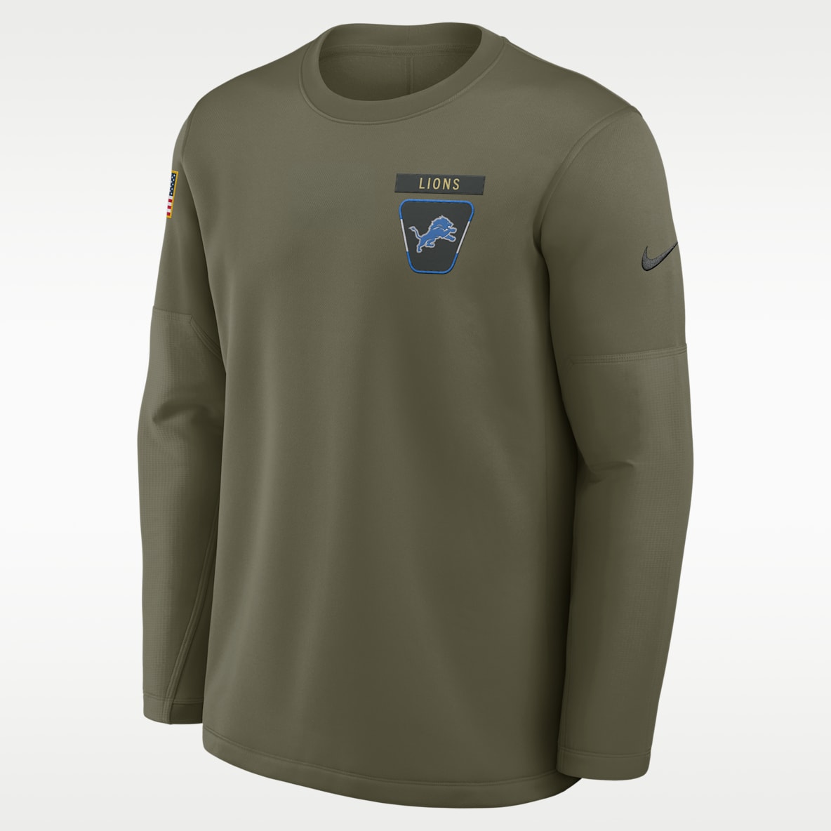Detroit Lions Salute to Service Sideline Triumphant Win Coach Men's Nike NFL Pullover Crew